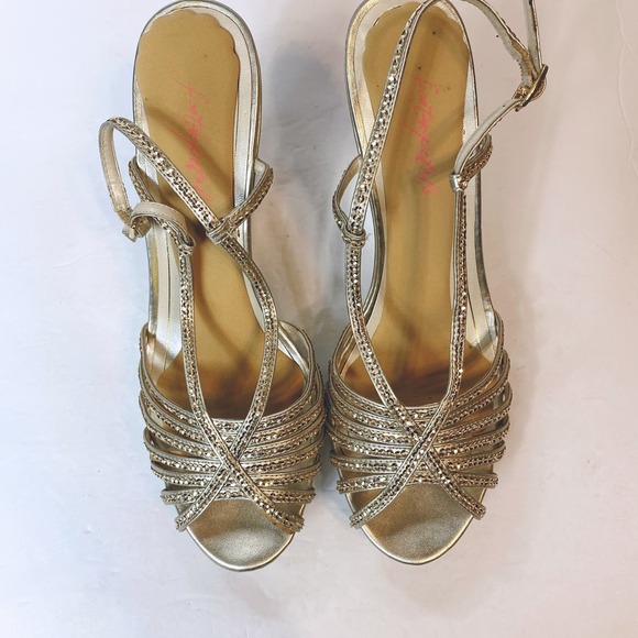 Caparros Bristol Gold OpenToe Wedge Heel - Picture 14 of 16